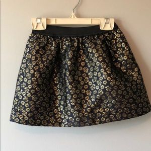 CrewCuts jacquard gold and back skirt